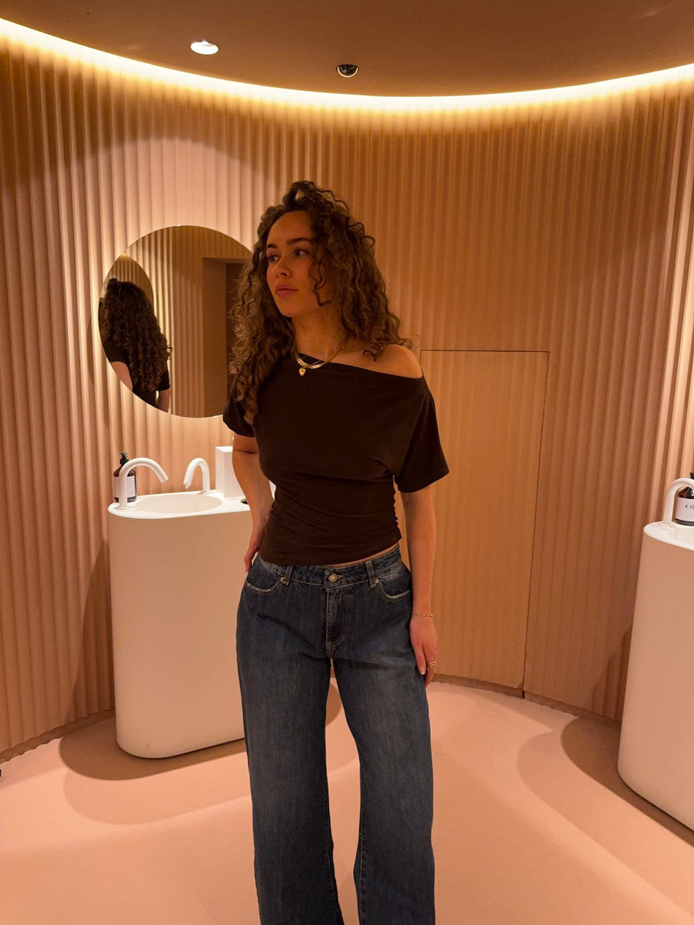 Florine figursyet t-shirt - Brun