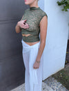 Marisole top i blonde - Kaki