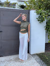 Marisole top i blonde - Kaki