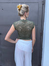 Marisole top i blonde - Kaki