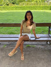 Silviana bluse med bindedetalje - Beige