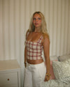 Maren top med tern - Rød/off white