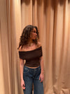 Celora off shoulder top - Brun