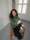 Valdamara oversized striktrøje med turtleneck - Grøn