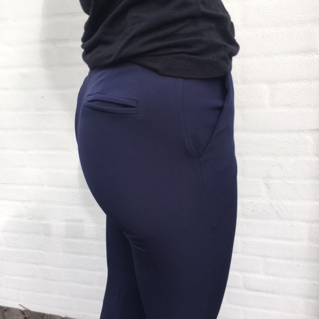 Flare bukser navy med lommer