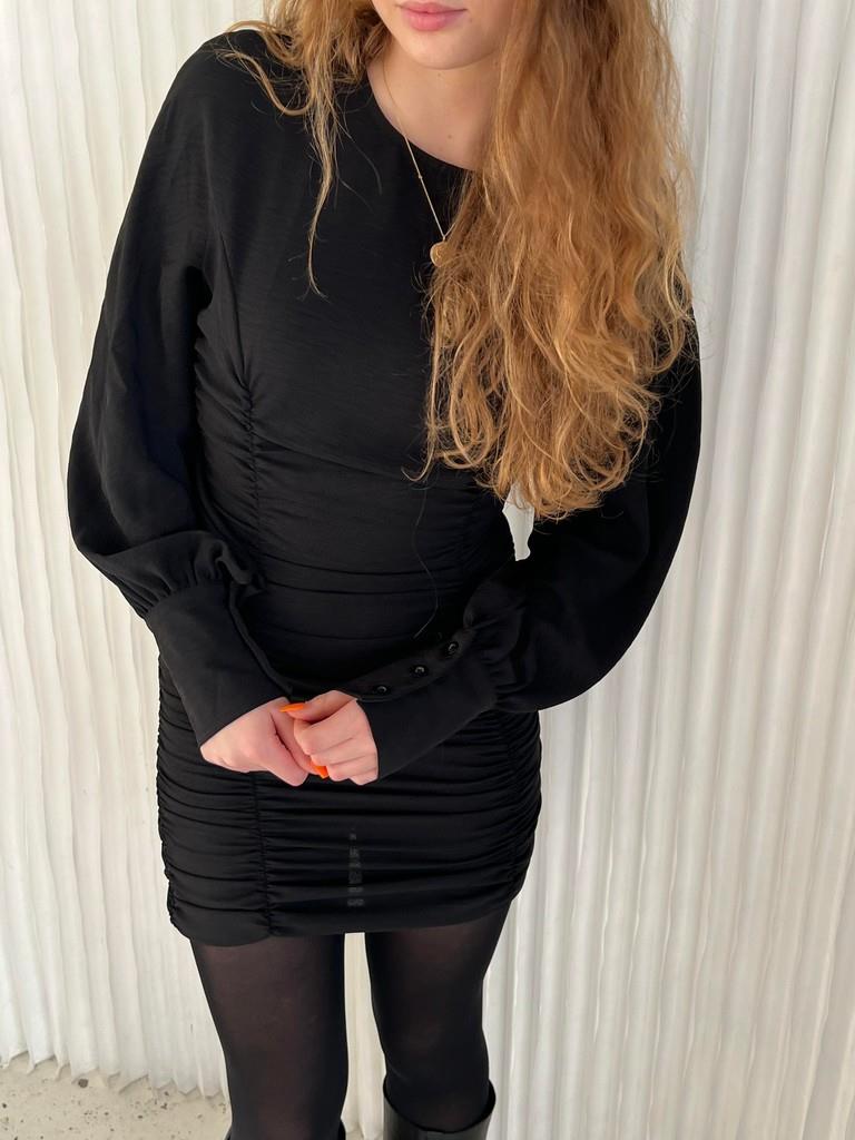 Anna Olympia scrunch kjole - Sort
