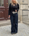 Oversized stjerne jeans - Hvide stjerner