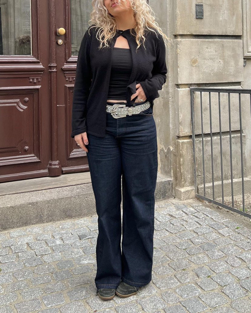 Oversized stjerne jeans - Hvide stjerner