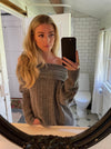 Elinor off shoulder strik - Grå