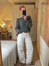 Elinor off shoulder strik - Grå