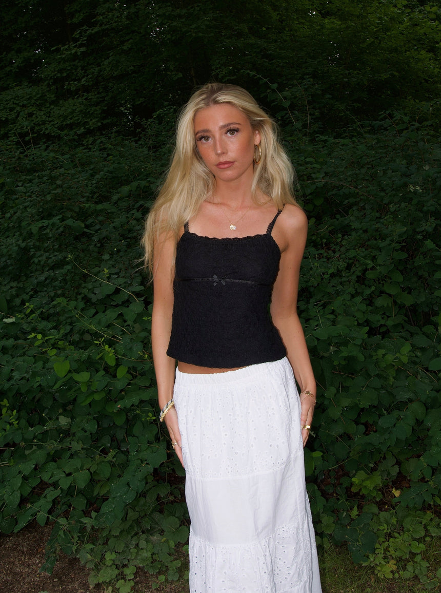 Bente blonde top - Sort