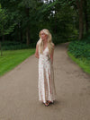 Marielle kjole med blomster - Beige