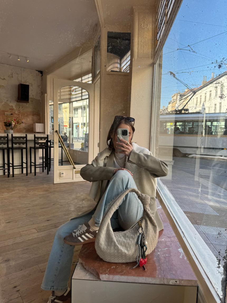 Florence taske i ruskind - Off white