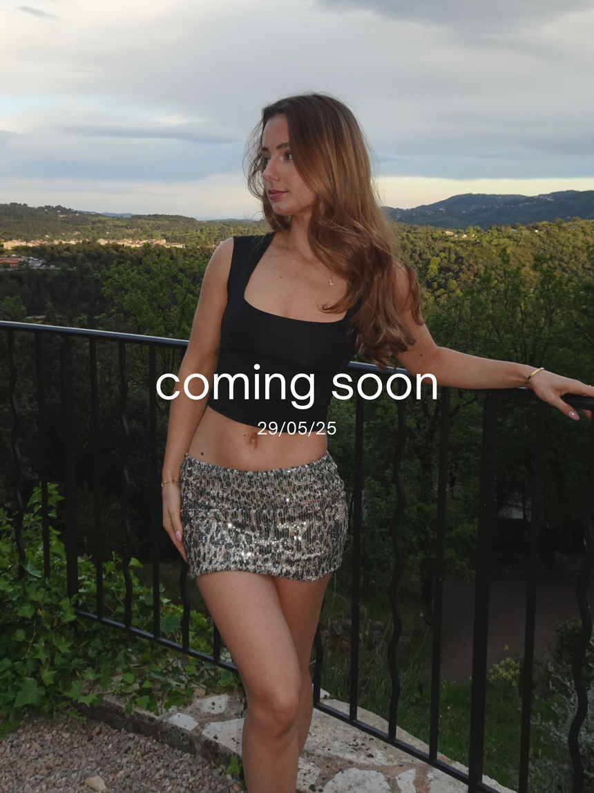 Louna mini nederdel med pailletter - Leopard