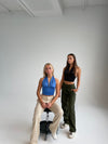 Melia satin top - Blå