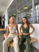 Saira hør top - Lys beige