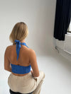 Melia satin top - Blå