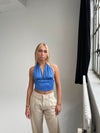 Melia satin top - Blå