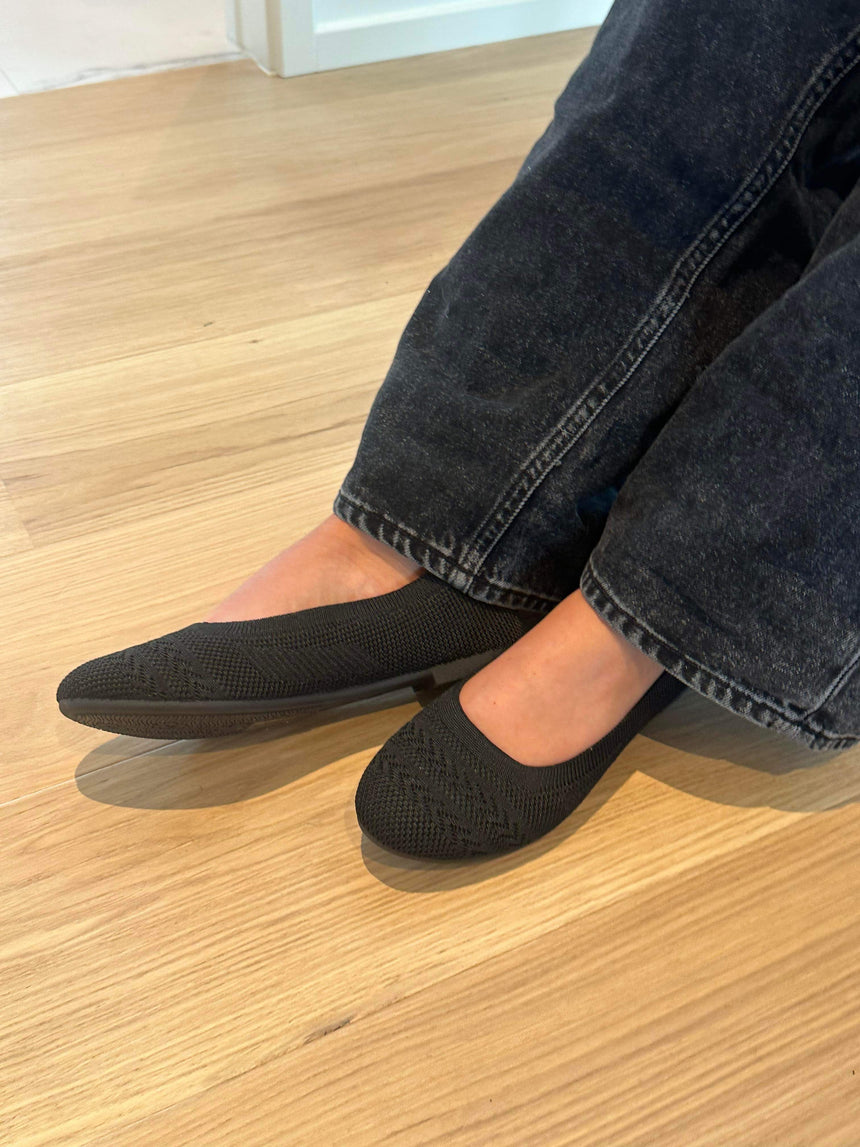 Dhaka ballerina sko i flet - Sort