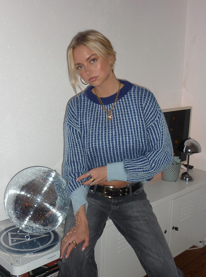 Krissy striktrøje blå