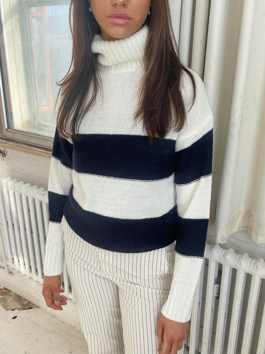 Mille striktrøje - navy striber