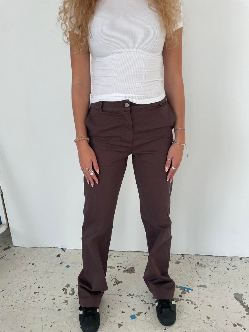 Willa lærredsbukser - Brun
