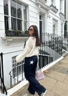 Oversized stjerne jeans - Hvide stjerner