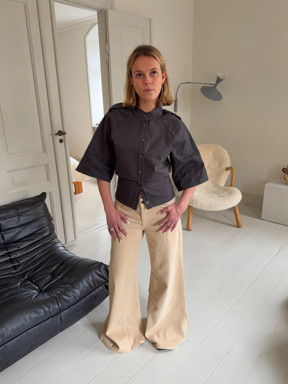 Wovina 3/4 ærmet jakke - Grå