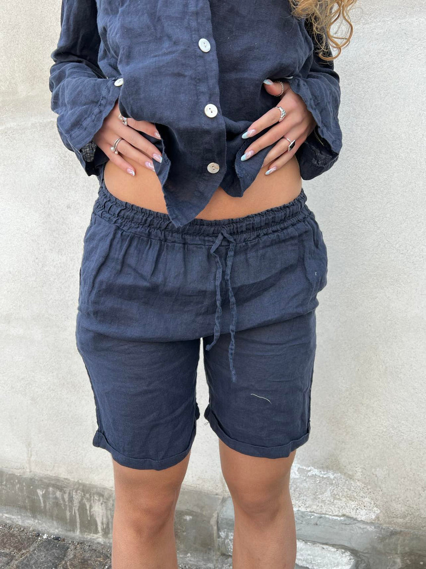 Aino hør shorts - navy