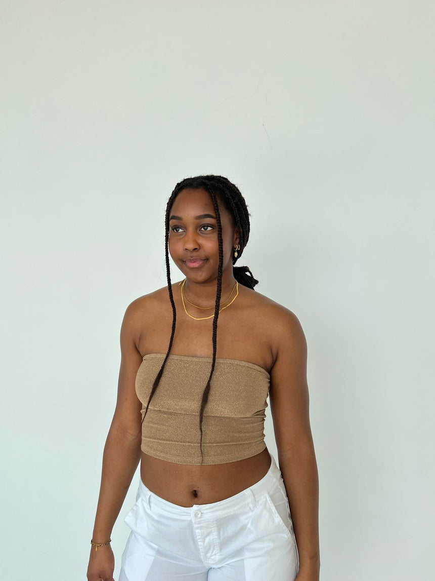 Nessa glitter top - guld