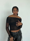 Romee mesh off-shoulder bluse