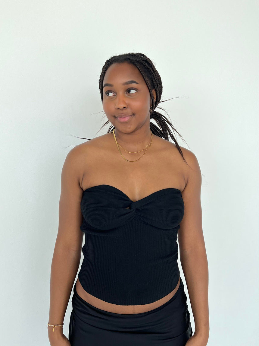 Cilie strikket top - sort