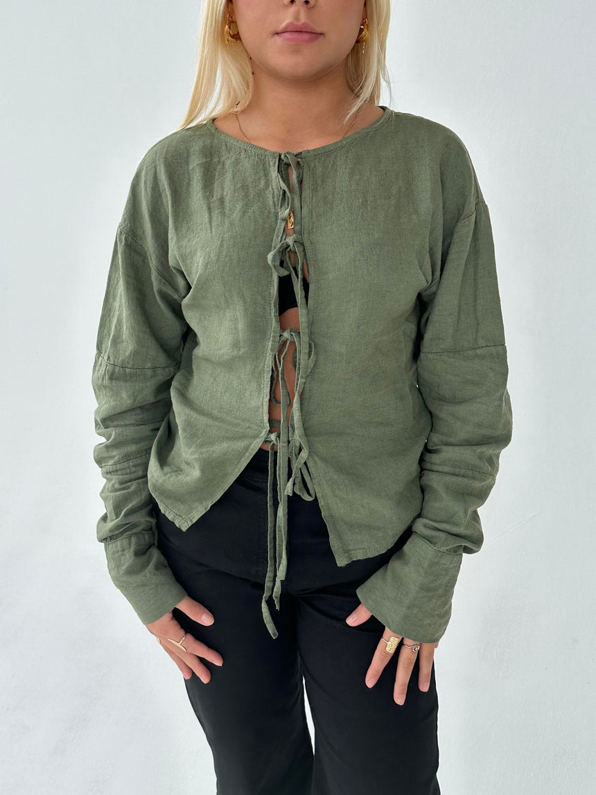 Angel hør bluse - Kaki