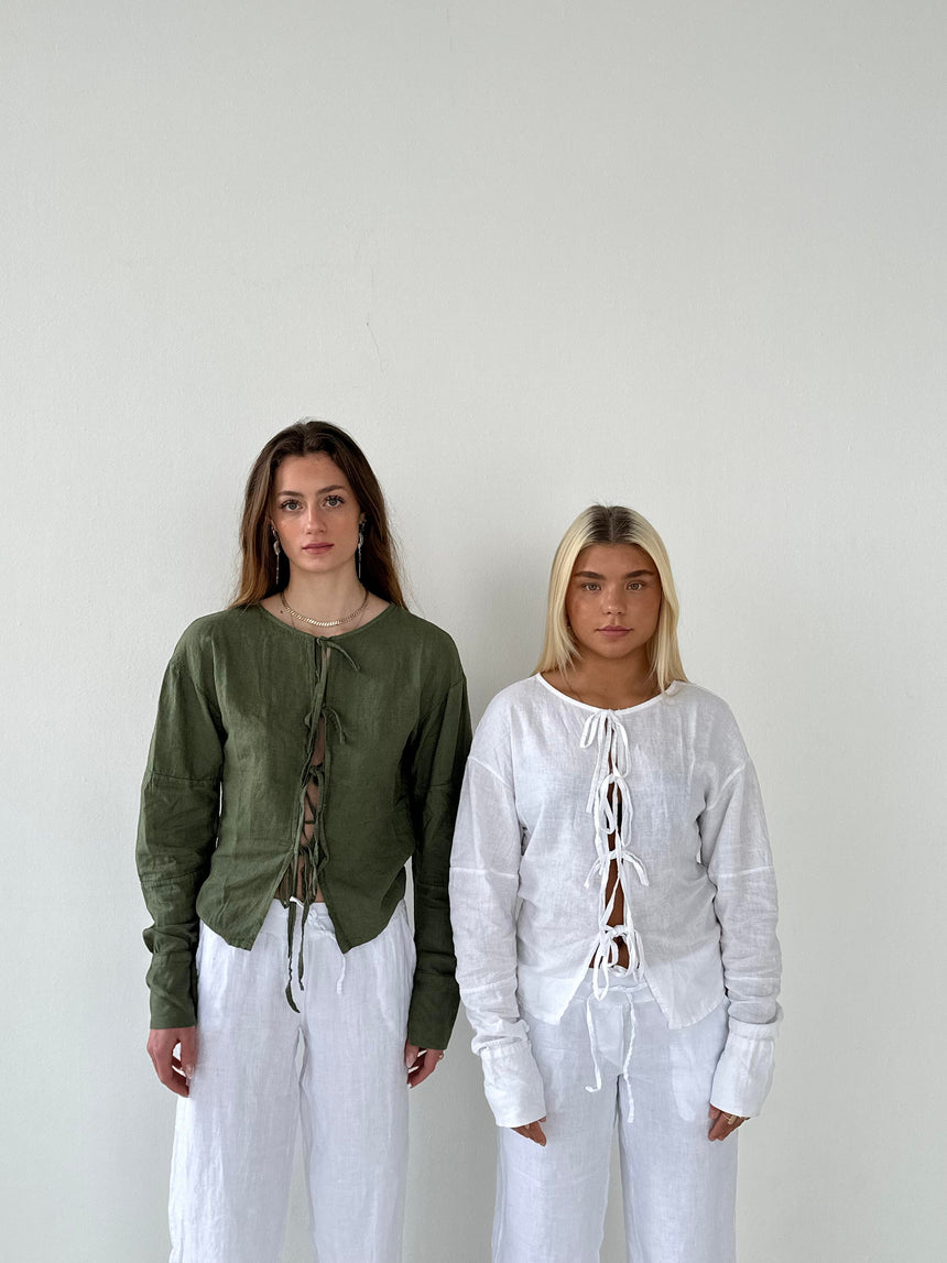 Angel hør bluse - Kaki