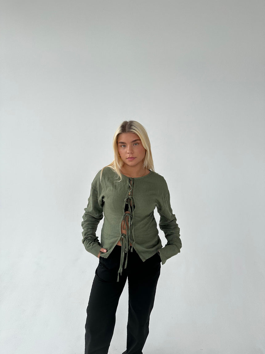 Angel hør bluse - Kaki
