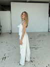 Lisette oversized suit bukser i fløjl - Off-white