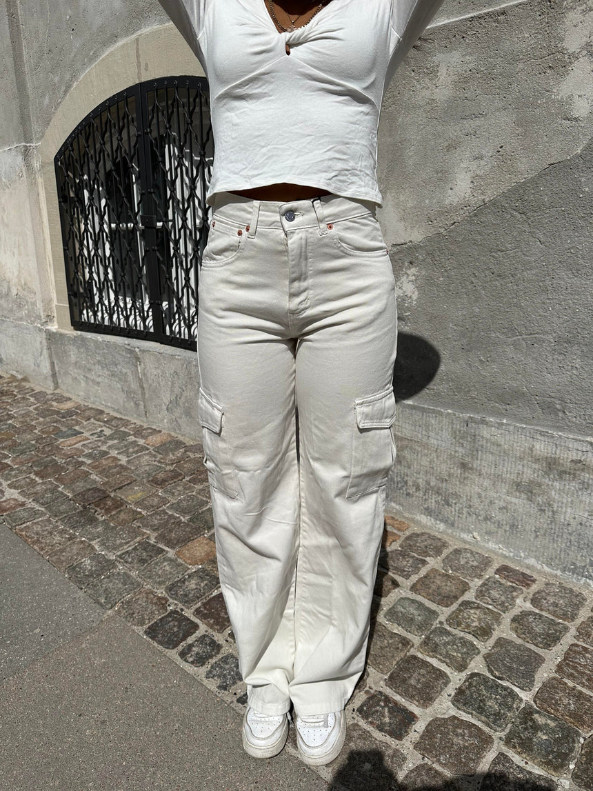 Lina cargo bukser - off white