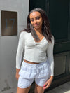 Kailey hør shorts - hvid
