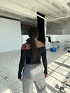 Sarah off-shoulder bluse - sort