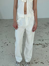 Lisette oversized suit bukser i fløjl - Off-white