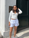 Kailey hør shorts - hvid