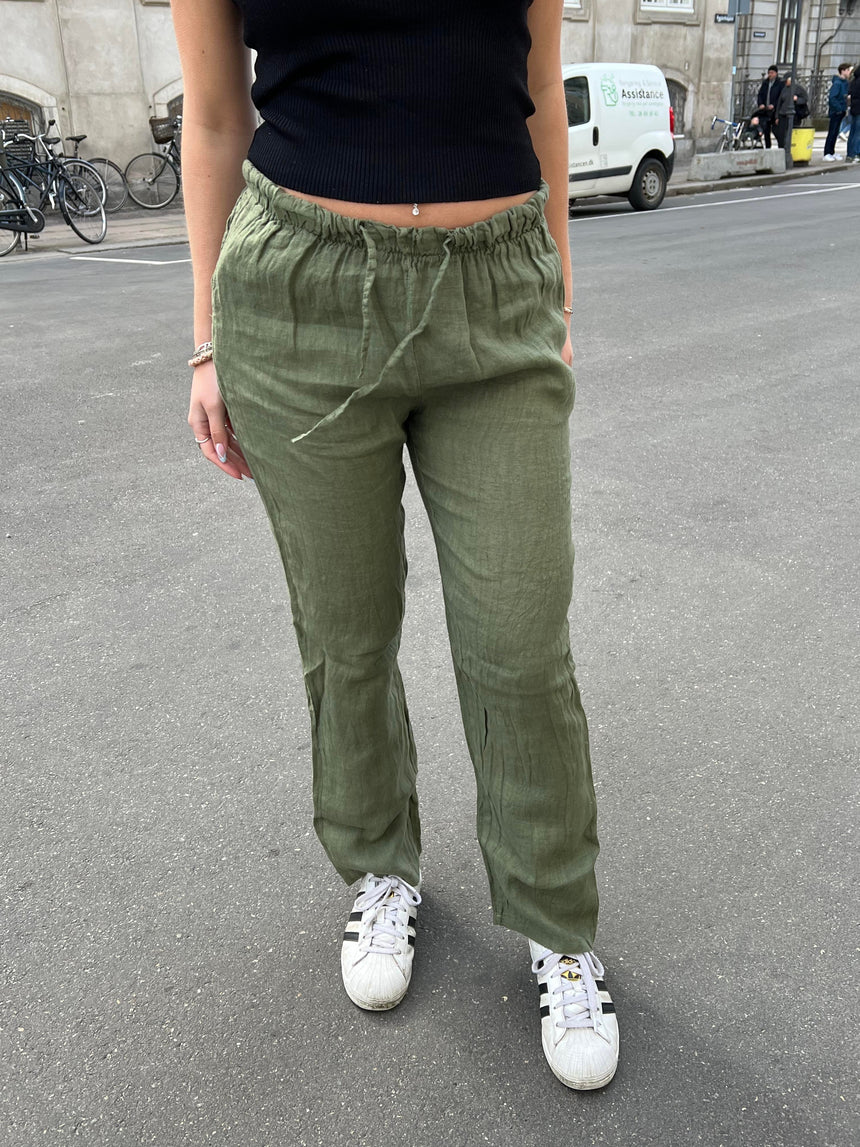 Gaia hør bukser - Kaki