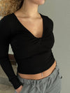 Sallie bluse med knude detalje - Sort