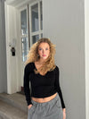 Sallie bluse med knude detalje - Sort