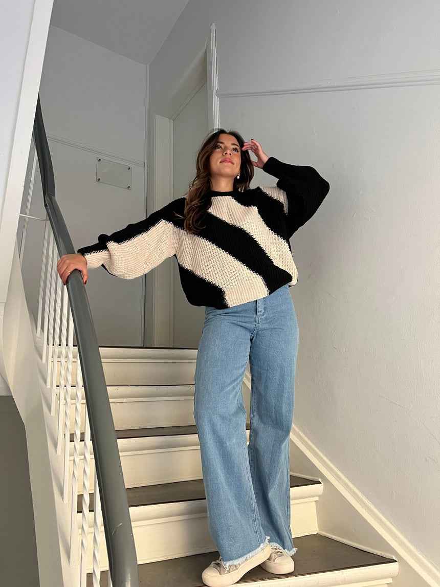 Nicoline wide cowboy bukser blå denim