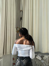 Sarah off-shoulder bluse - Hvid