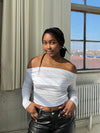 Sarah off-shoulder bluse - Hvid