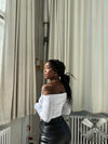 Sarah off-shoulder bluse - Hvid