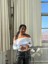 Sarah off-shoulder bluse - Hvid