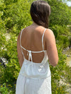 Brandie satin top - Hvid